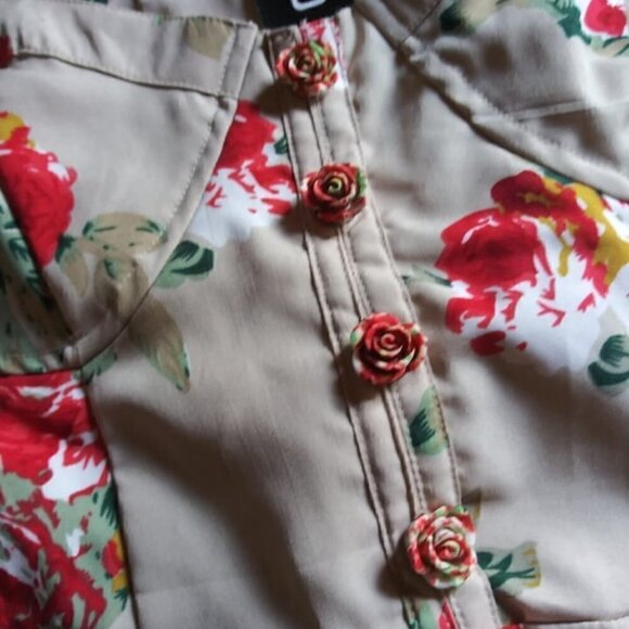 Nwt- Boohoo-Floral Sweetheart Ruffle Hem Shift Dress - Picture 6 of 15